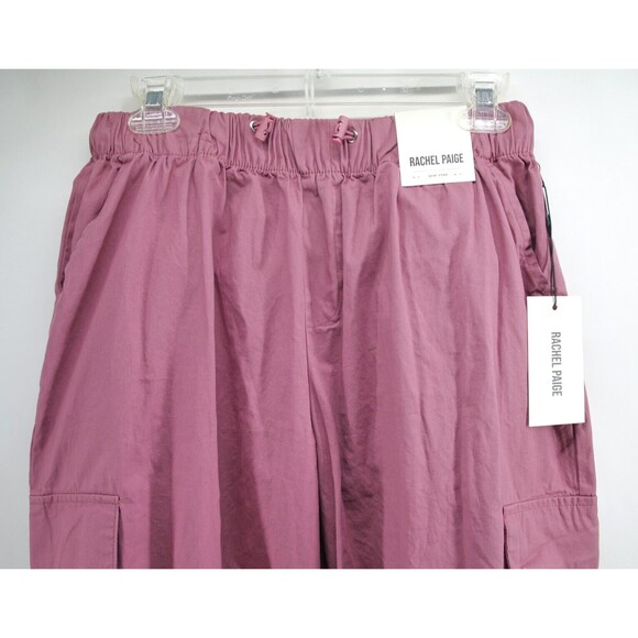 Rachel Paige Red Lightweight Cargo Pants Drawstring‎ Waist Medium NWT Women - Picture 2 of 8